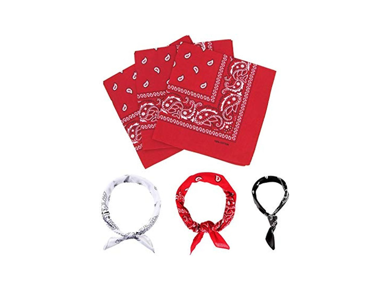 Fashion E-Senior Pañuelos Bandana, Pañuelos Rojo para Sanfermin, Unisex Bandanas de Paisley para