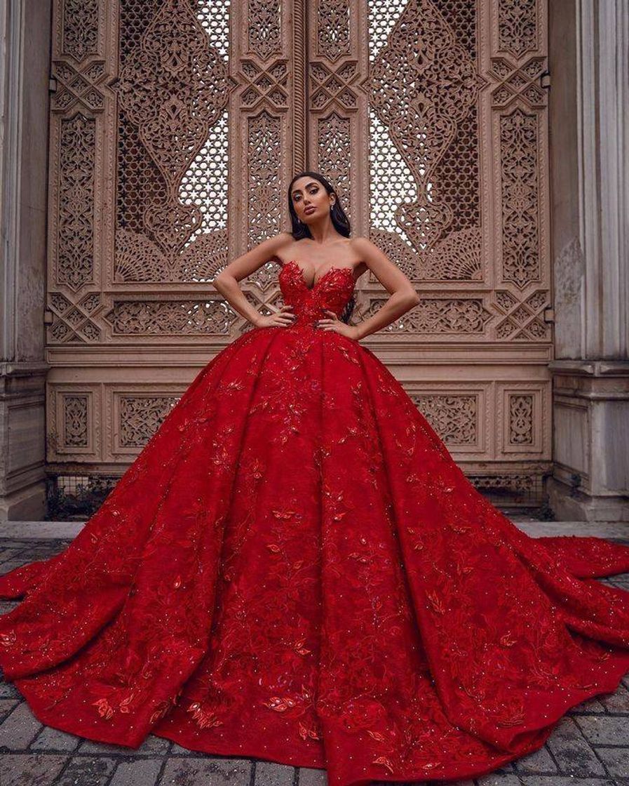 Fashion Vestido de noiva vermelho