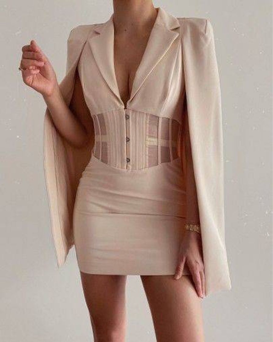 Fashion Corset Cape Blazer Dress