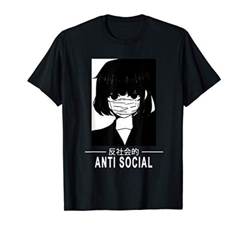 Fashion Anti Social Japanese Text Aesthetic Vaporwave Anime Camiseta