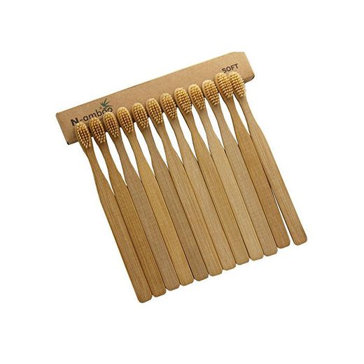 N-amboo 12 piezas cepillo de dientes de bambú cerdas de nylon manual
