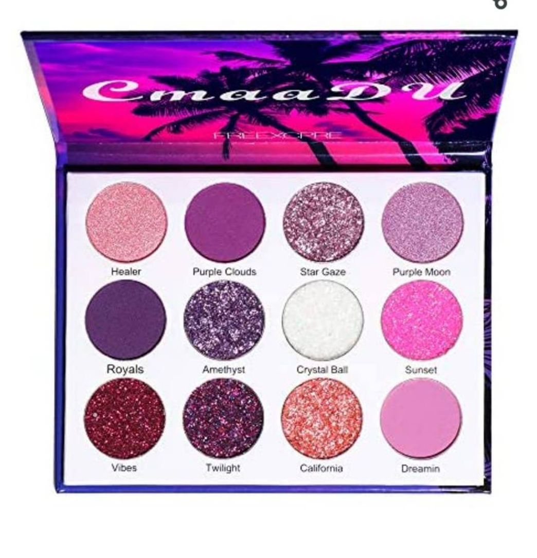 Social Paleta de Sombras Matte Glitter, 12 Cores

