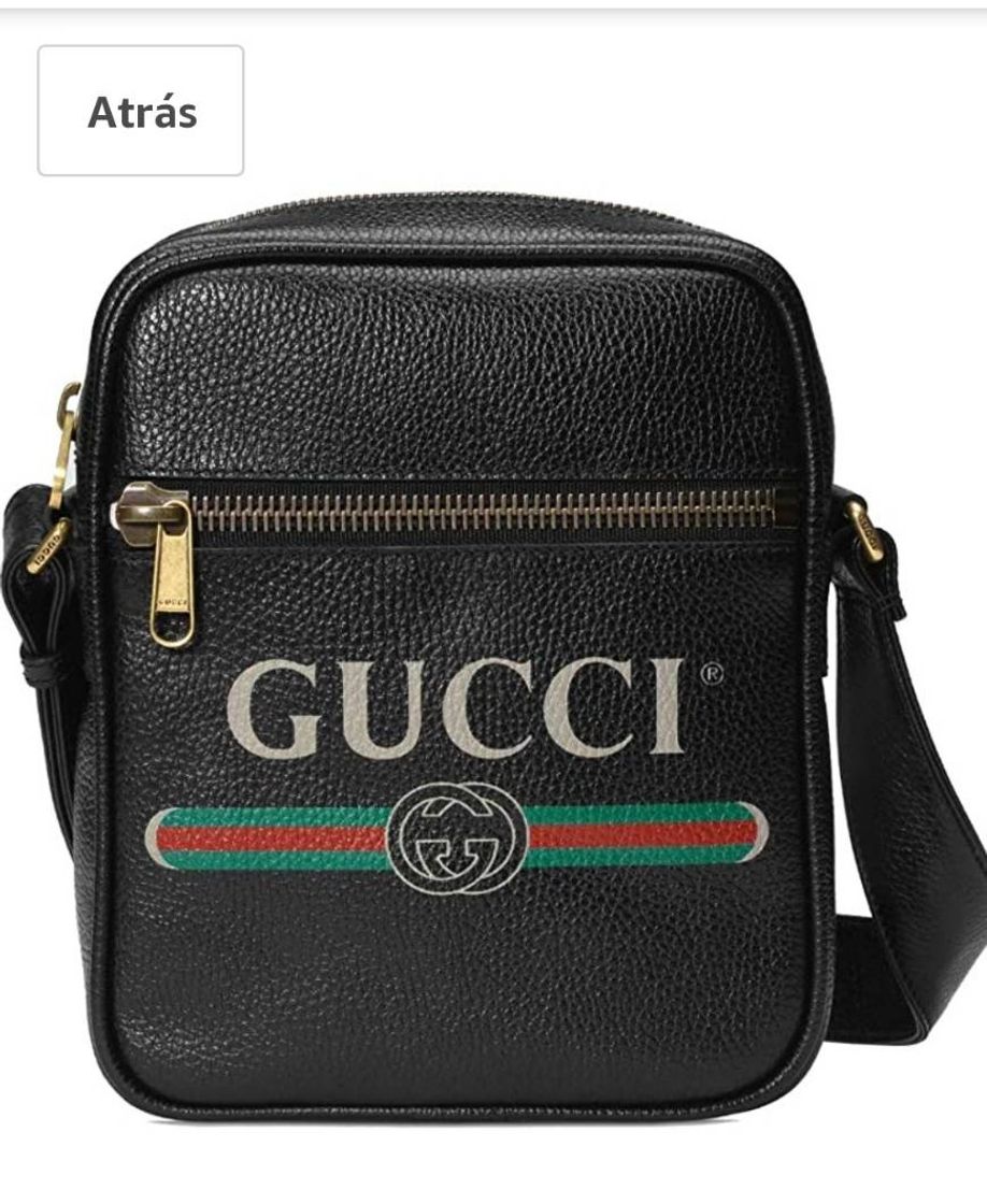 Fashion Gucci - Bolsa crossbody de couro preto com impressão do logo