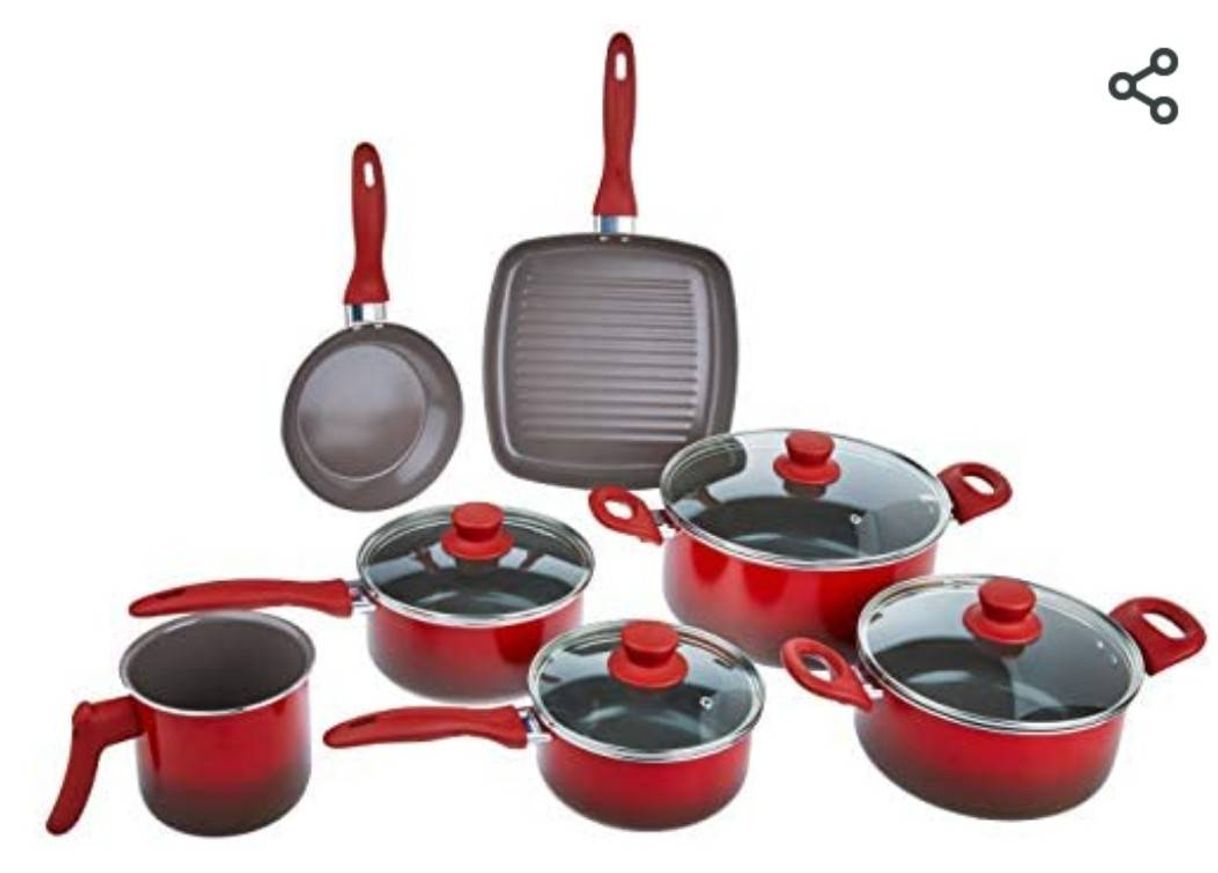 Moda Conjunto Panelas Ceramic Brinox Life Smart Vermelho

