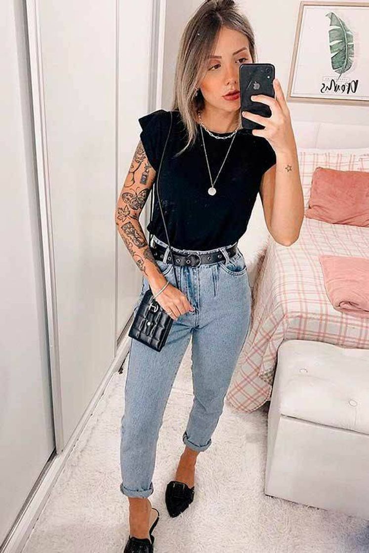 Moda Calça mom jeans 🖤