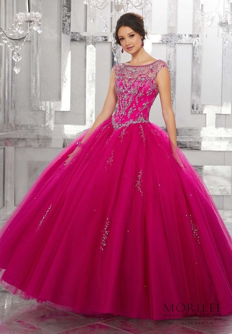 Social Vestido debutante rosa choque