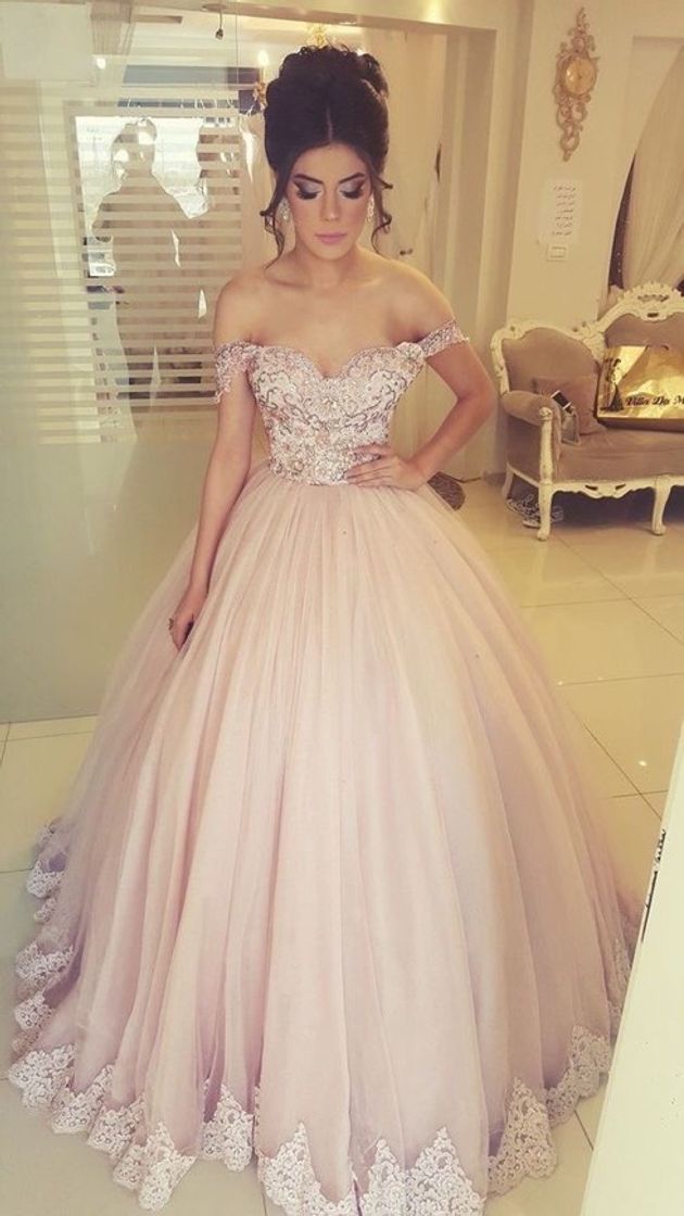 Social Vestido 15 anos rosa bebê 