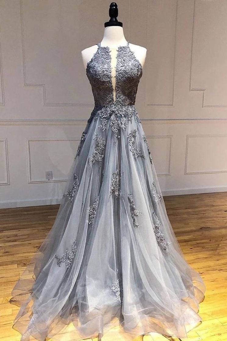 Social Vestido debutante cinza sem manga pouco volume 