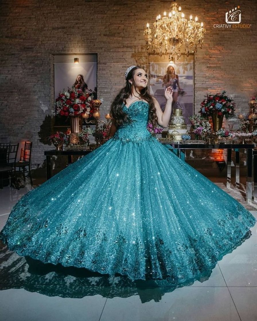 Social Vestido debutante azul marinho com bordados 