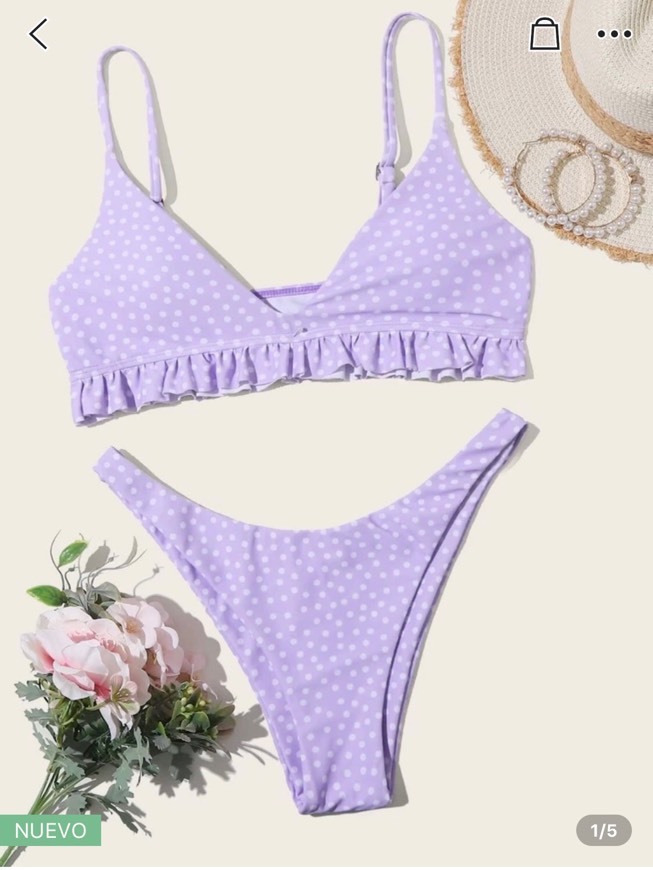 Moda Bikini lunares morado