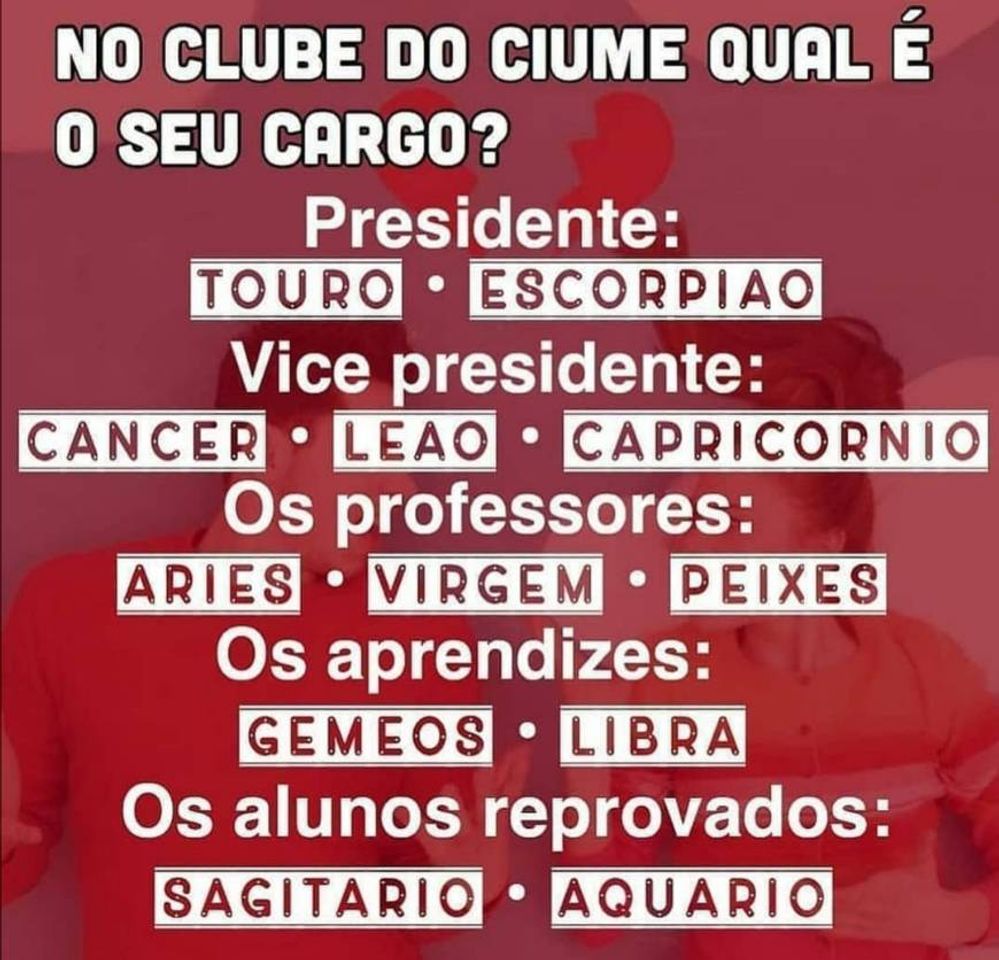 Moda Ciúme e signos