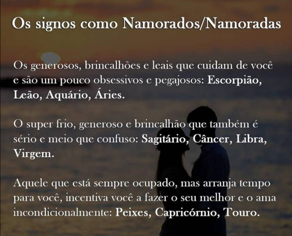 Moda Signos como namorados(as) 