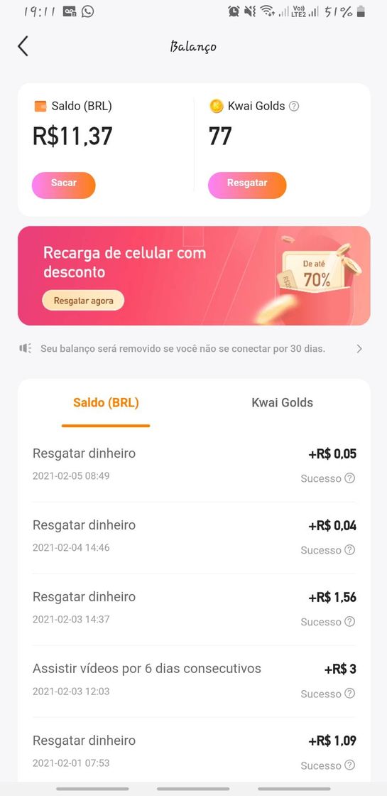 App Kwai, app que da dinheiro, apenas assistindo vídeos