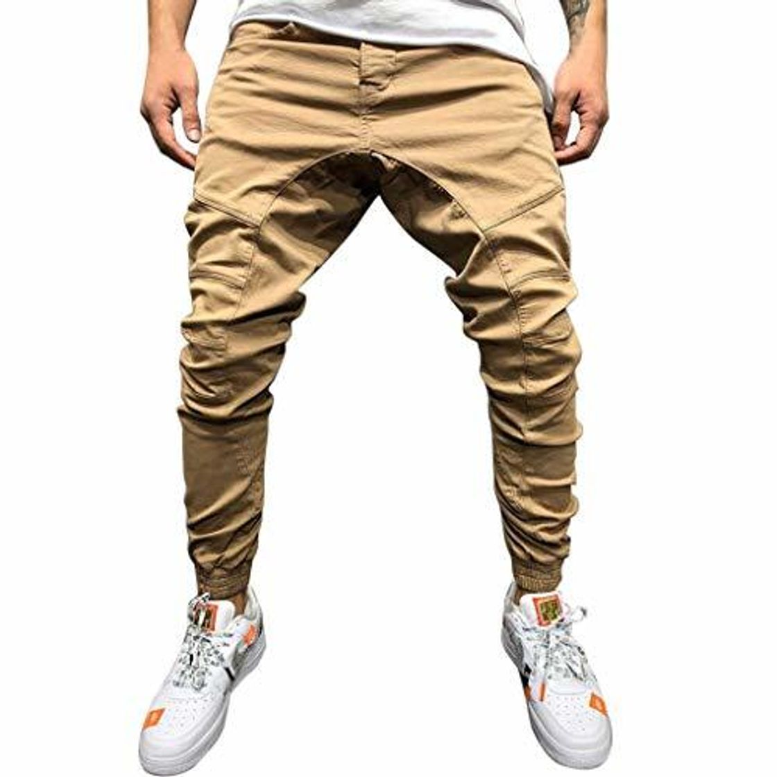 Place Pantalones de Hombre Casuales Chino Deporte Joggers Pants Algodón Slim Fit Jeans