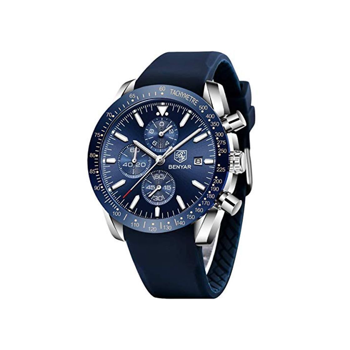 Producto BENYAR Relojes Hombre Cronógrafo Analógico Cuarzo Correa de Silicona 30m Impermeable Deporte