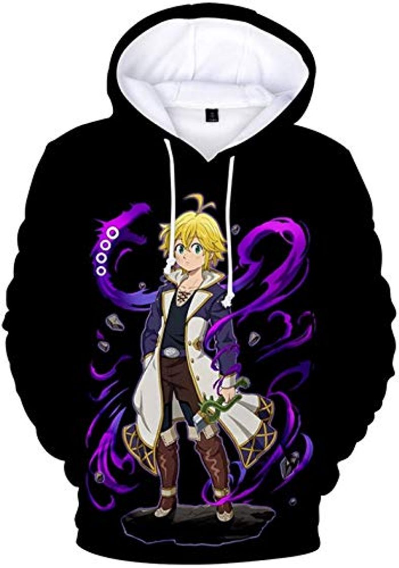 Moda WAWNI The Seven Deadly Sins Sudadera con capucha Anime 3D Sudaderas para hombres y mujeres Cosplay Disfraz Meliodas Sudadera con capucha Ropa urbana