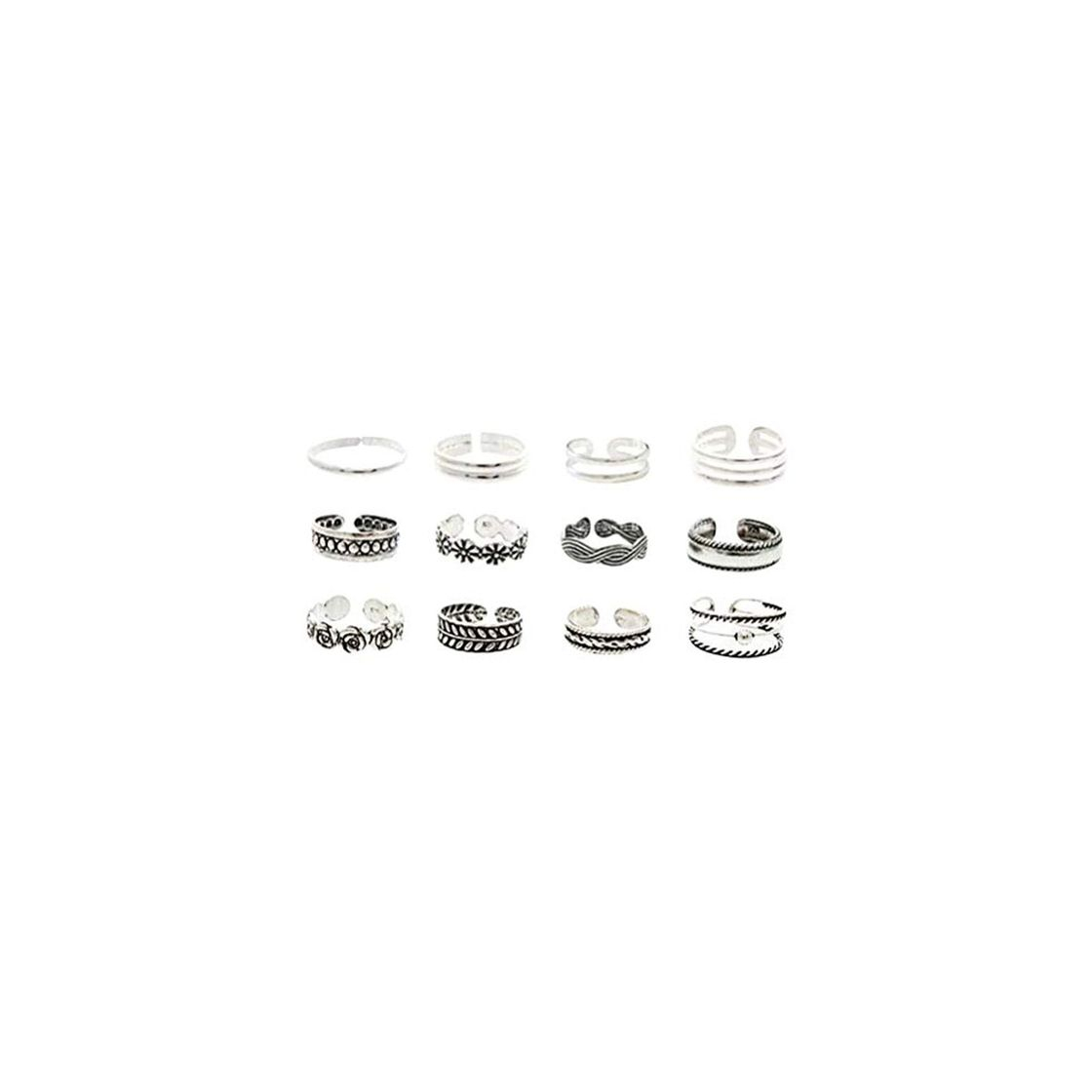 Social FENICAL 12PCS Unisex Anillos de pie Moda Folk-Custom Aleación Chapado geométrico Seaside