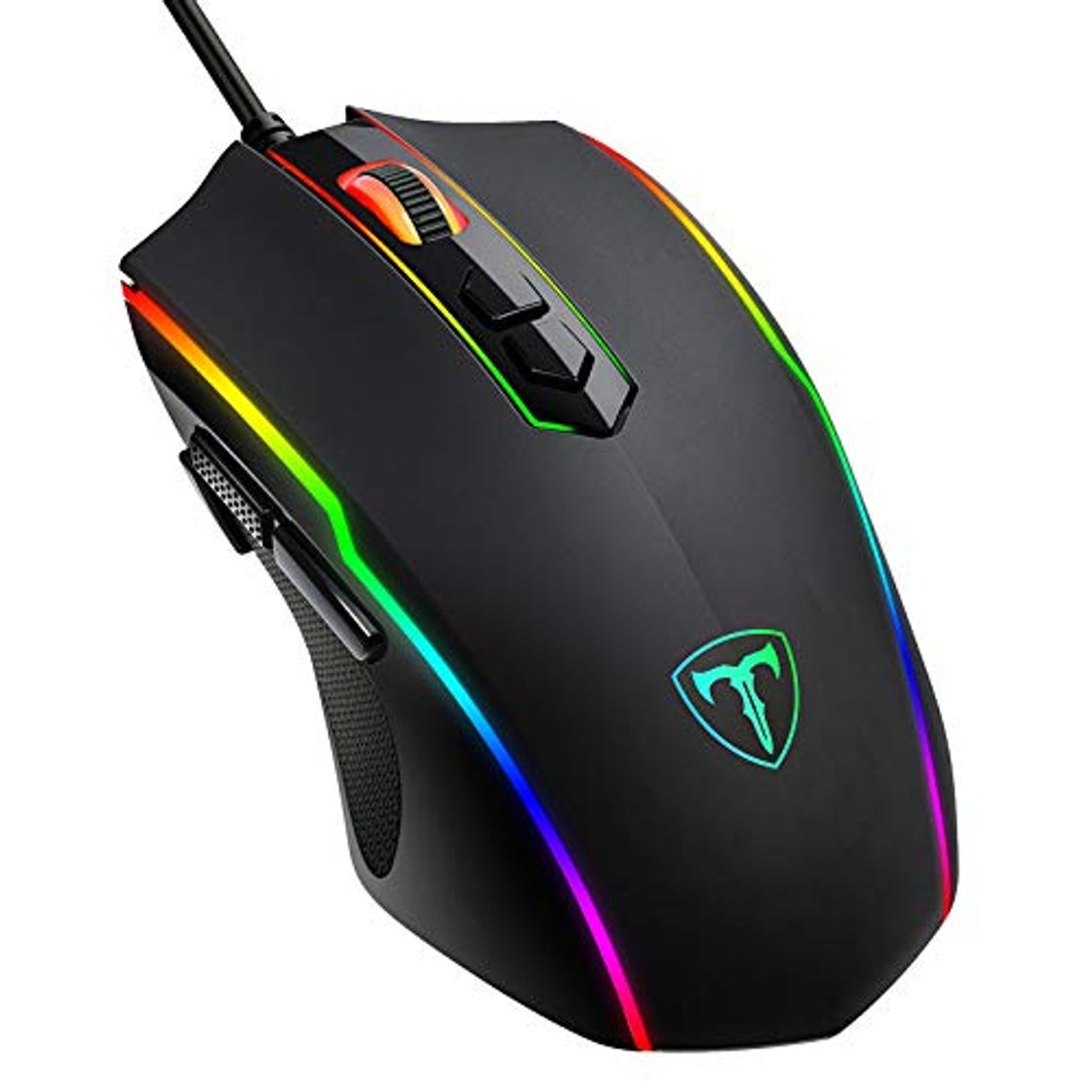 Social PICTEK - Ratón Gaming Programable con Retroiluminado Personalizable Compatible con Windows7/8/10/Xp/Vista