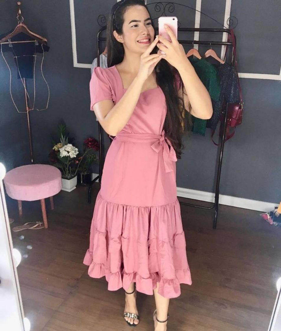 Moda Vestido Rosê♥️😍