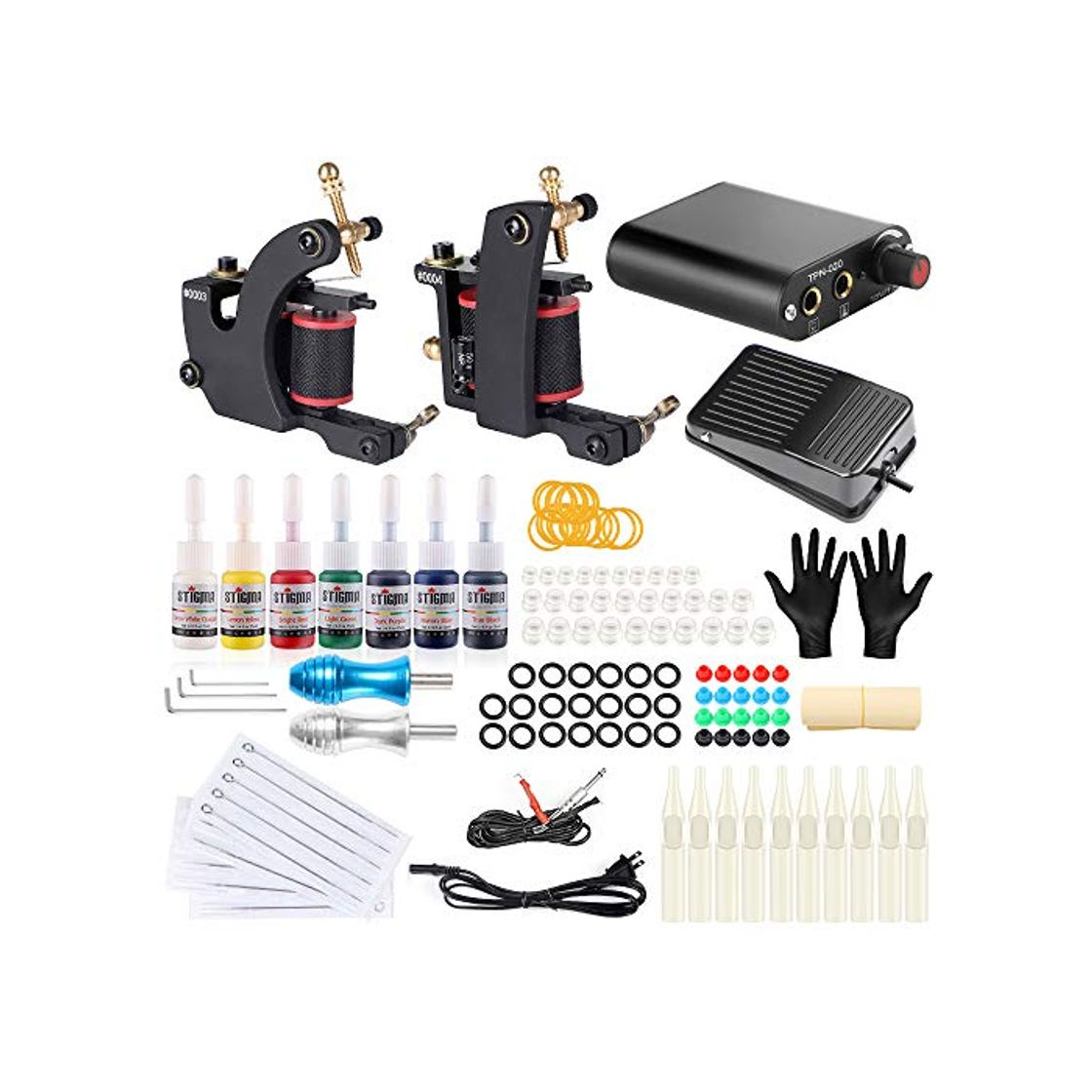Social Stigma Bobina Maquina Kit para Tatuaje Profesional Ametralladora de Tatuaje Fuente de