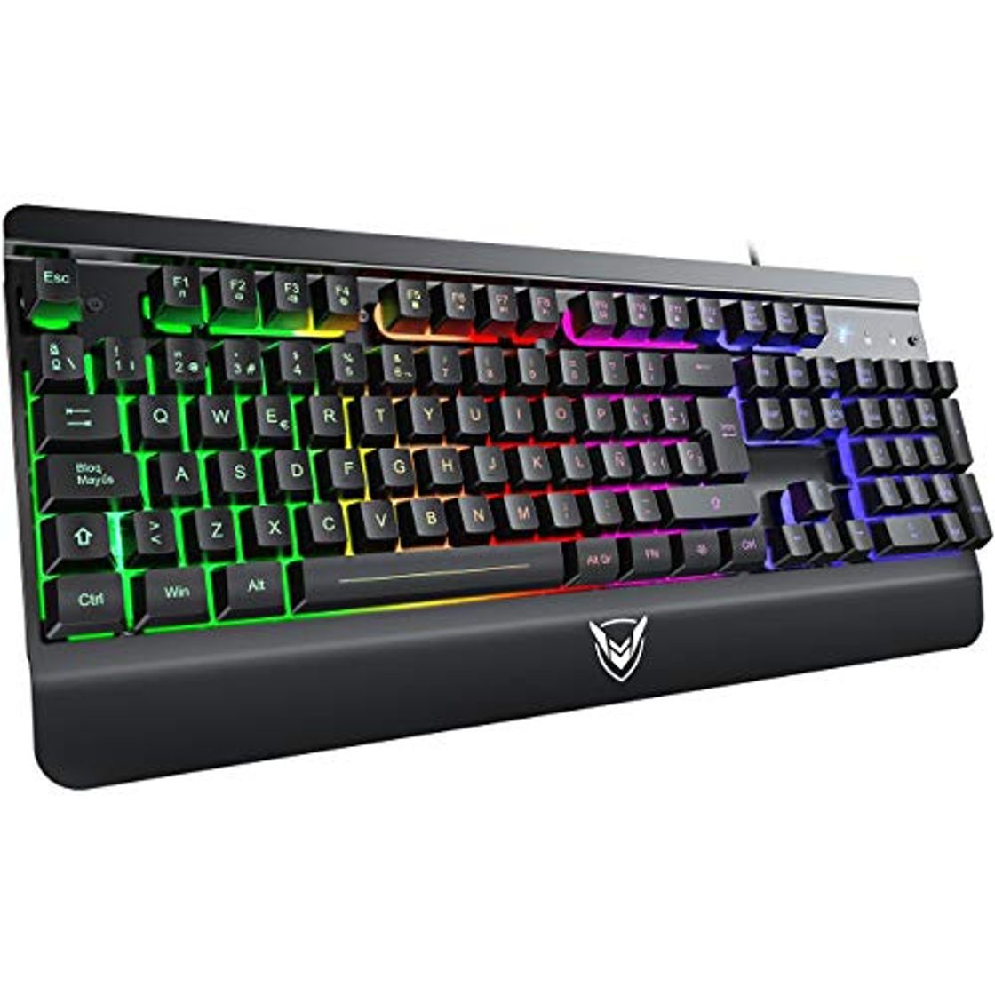 Social PICTEK Teclado Gaming, Teclado PC Gaming LED Retroiluminación con Cable Teclado, 12