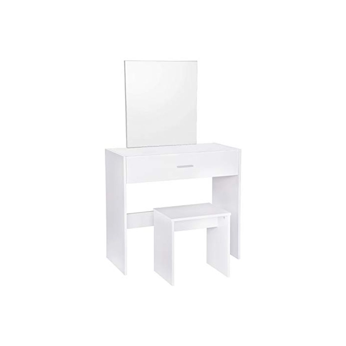 Social WOLTU Tocador Mesa de Maquillaje Tocador con 1 Espejo y 1 Taburete