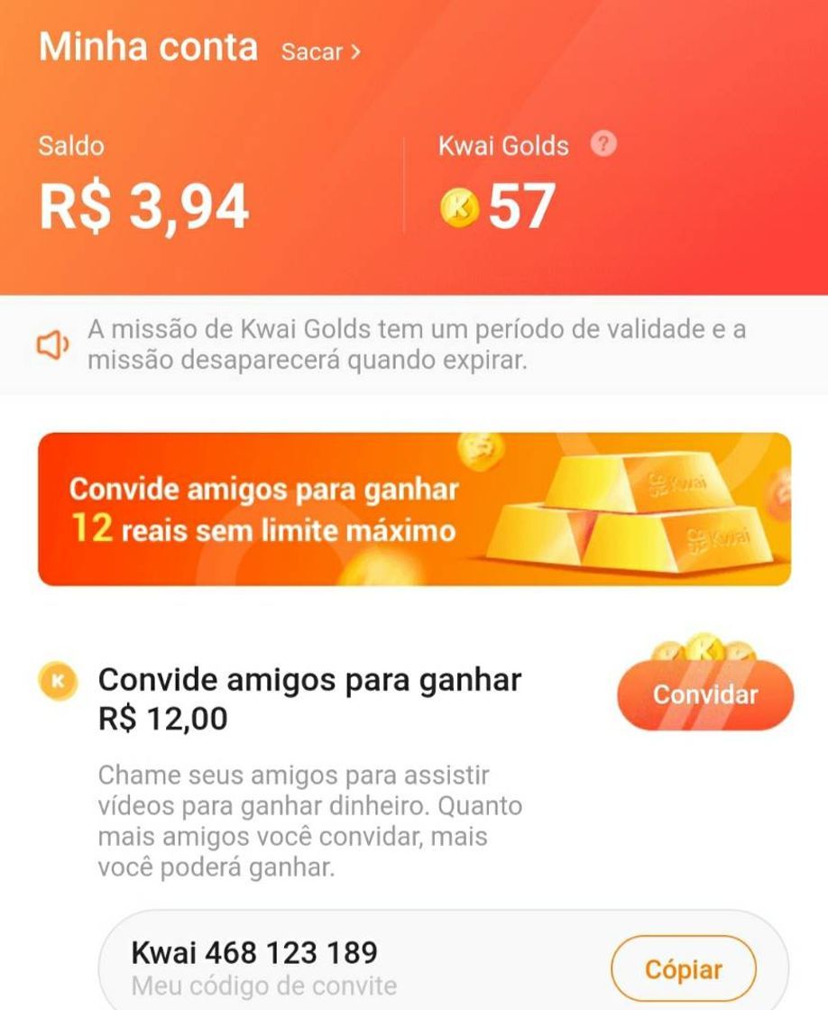 Fashion 💸GANHE DINHEIRO AGORA NO KWAI💸 USE MEU CÓDIGO! 