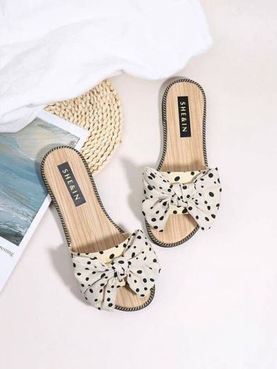 BLACK AND WHITE POLKA DOT SHOES