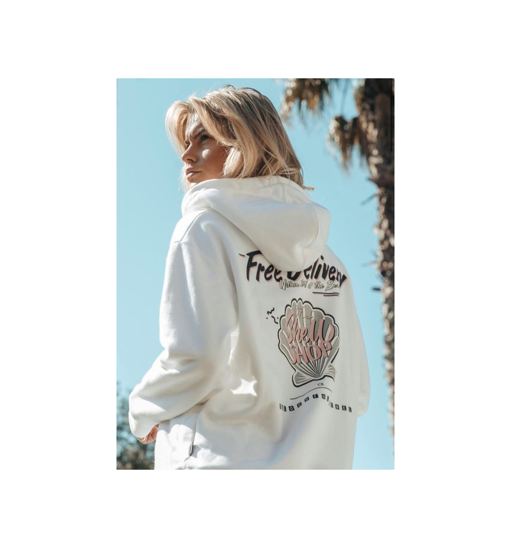 Free Delivery Hoodie White