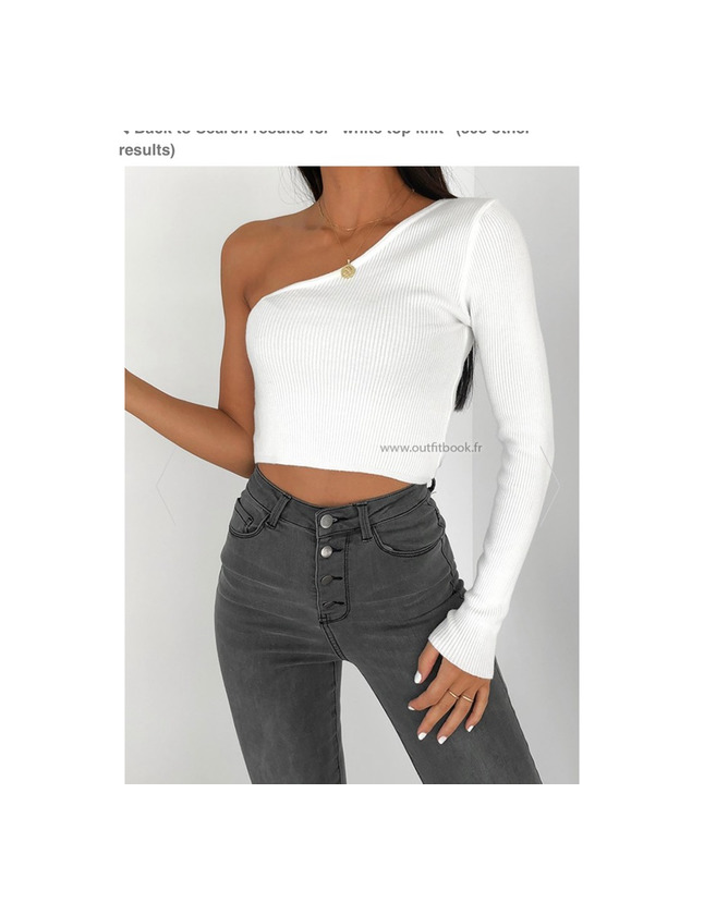 Products KNIT ONE SLEEVE CROPPED JUMPER IN WHITE