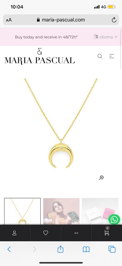 Product GOLD HORN NECKLACE