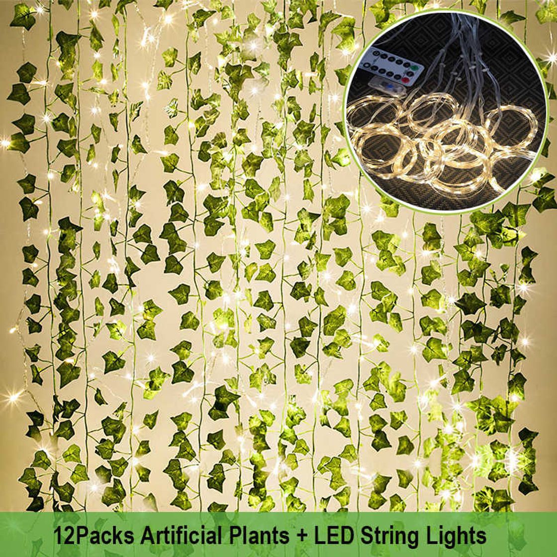 Productos Hiedra Plantas Artificiales con Guirnalda Luminosa LED