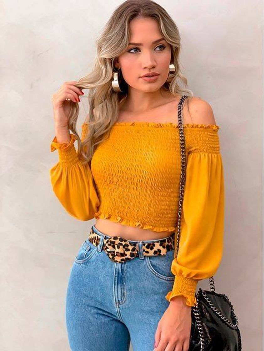 Moda Blusa Lastex 🧡