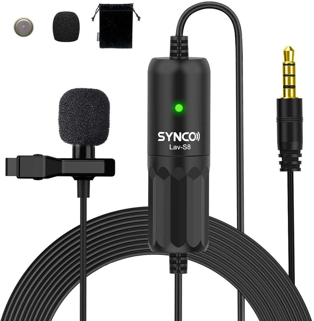 Social SYNCO S8 Lavalier-Microfono-Solapa-Corbata-Condensador