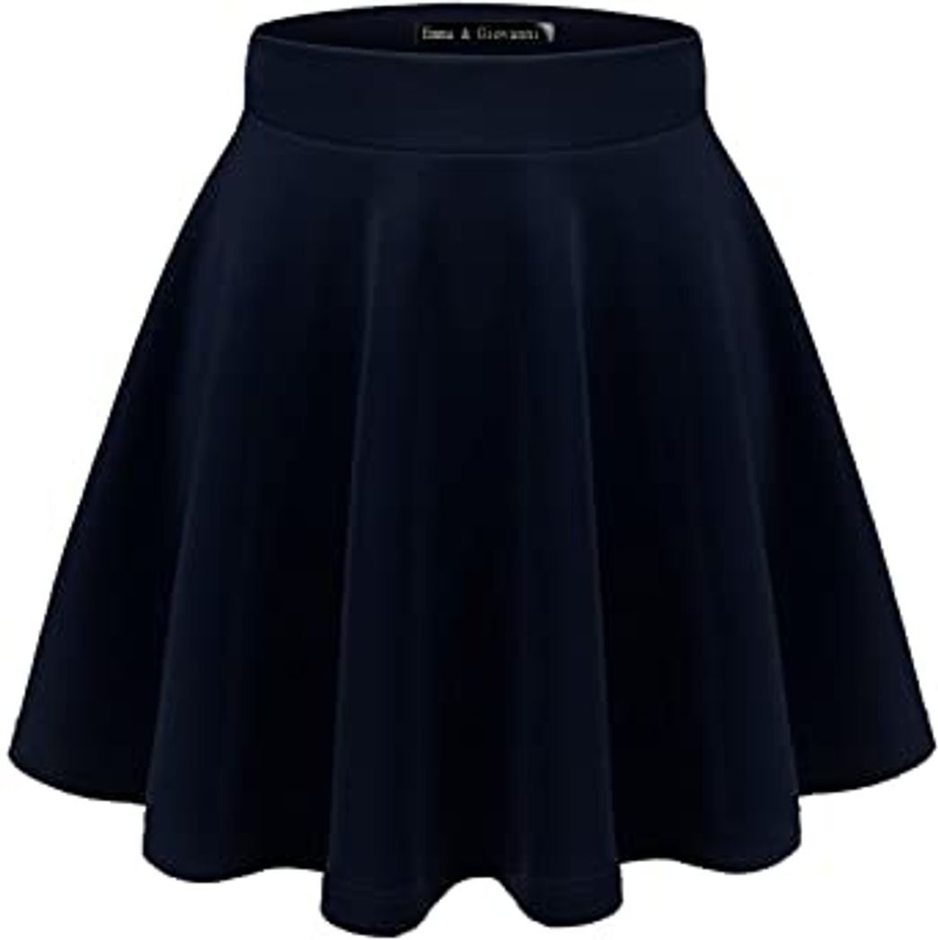 Producto DRESSTELLS Falda Mujer Mini Corto Elástica Plisada Básica Multifuncional Navy L