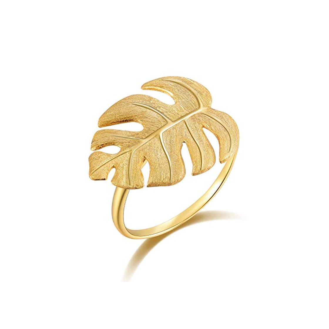 Moda ♥ Regalo para Navidad♥ JIANGYUYAN S925 Anillos de plata esterlina Monstera Leaves