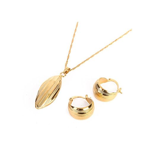 BR Gold Jewelry Juego de Pendientes etíopes Joias Ouro de Oro de