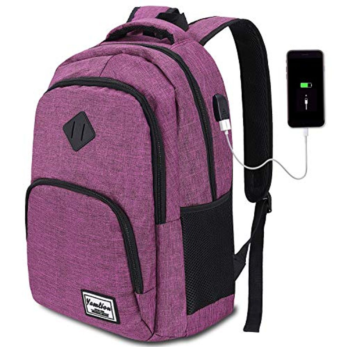 Moda Mochila Portatil Mochila Mujer Escolar con USB Puerto para Escolar Negocio- 35L