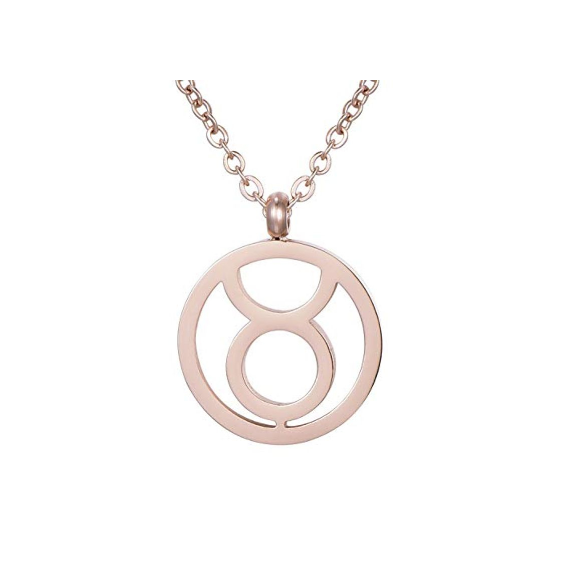 Products Morella Collar Acero Inoxidable Oro Rosa con Colgante Signo del Zodiaco Tauro en Bolsa de Terciopelo