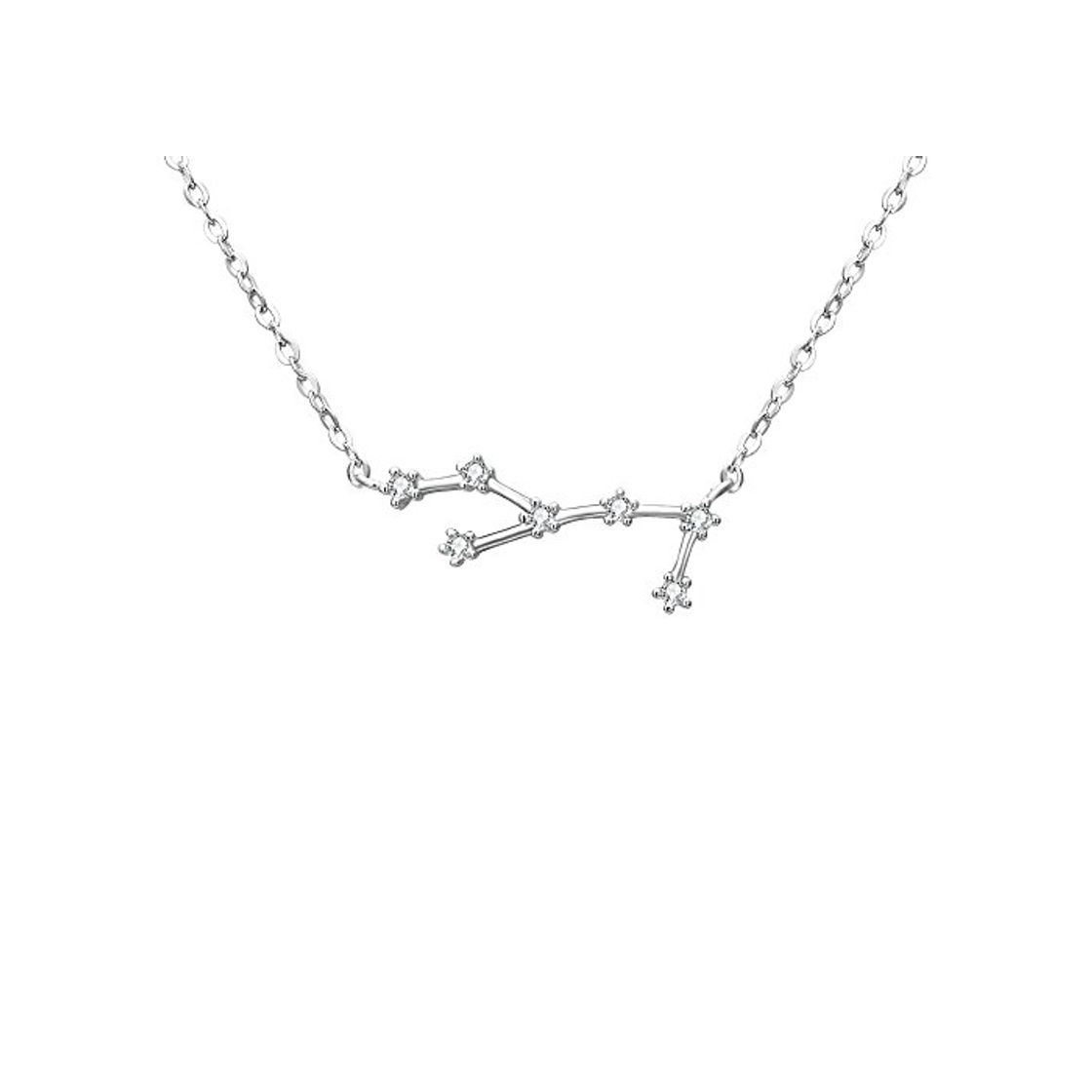 Moda Clearine Collares de Mujer Serie de Constelación"Virgo" Colgante Plata 925 Zirconia Cúbica Horóscopo Exclusivo para Regalo Boda Novia