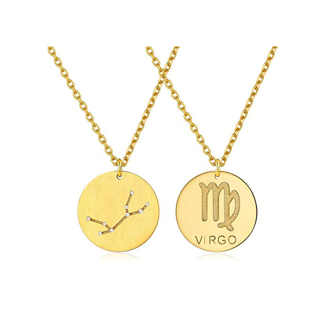 Producto ChicSilver Oro Virgo Diciembre Monedas Redondas Plata de Ley 925 Auténtica Joyería para Amigos Hermanos