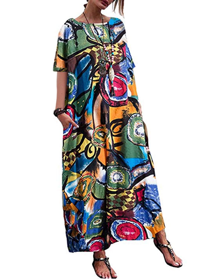 Moda kenoce Vintage Dresses Oversize Printed B07WYY5H8T amazon