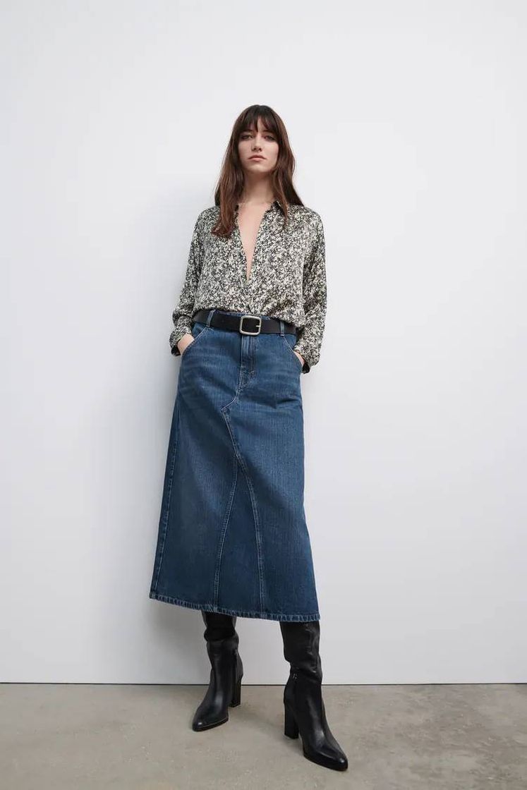 Fashion FALDA MIDI DENIM PREMIUM 70S | ZARA México