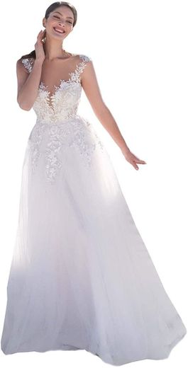 Women's Beach Wedding Dresses for Bride 2021 with ..
