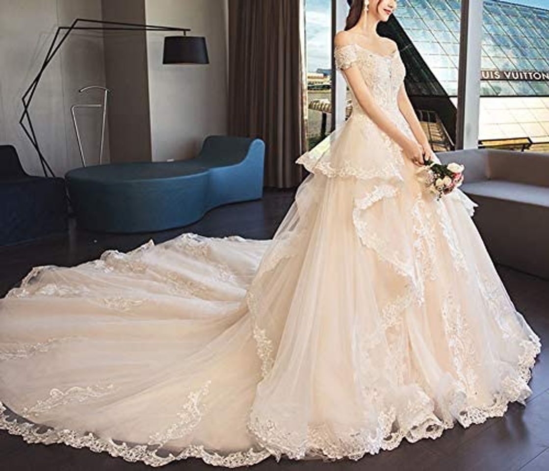 Fashion PearlBridal Women's Luxury 2019 Off Shoulder Lace Wedding ...