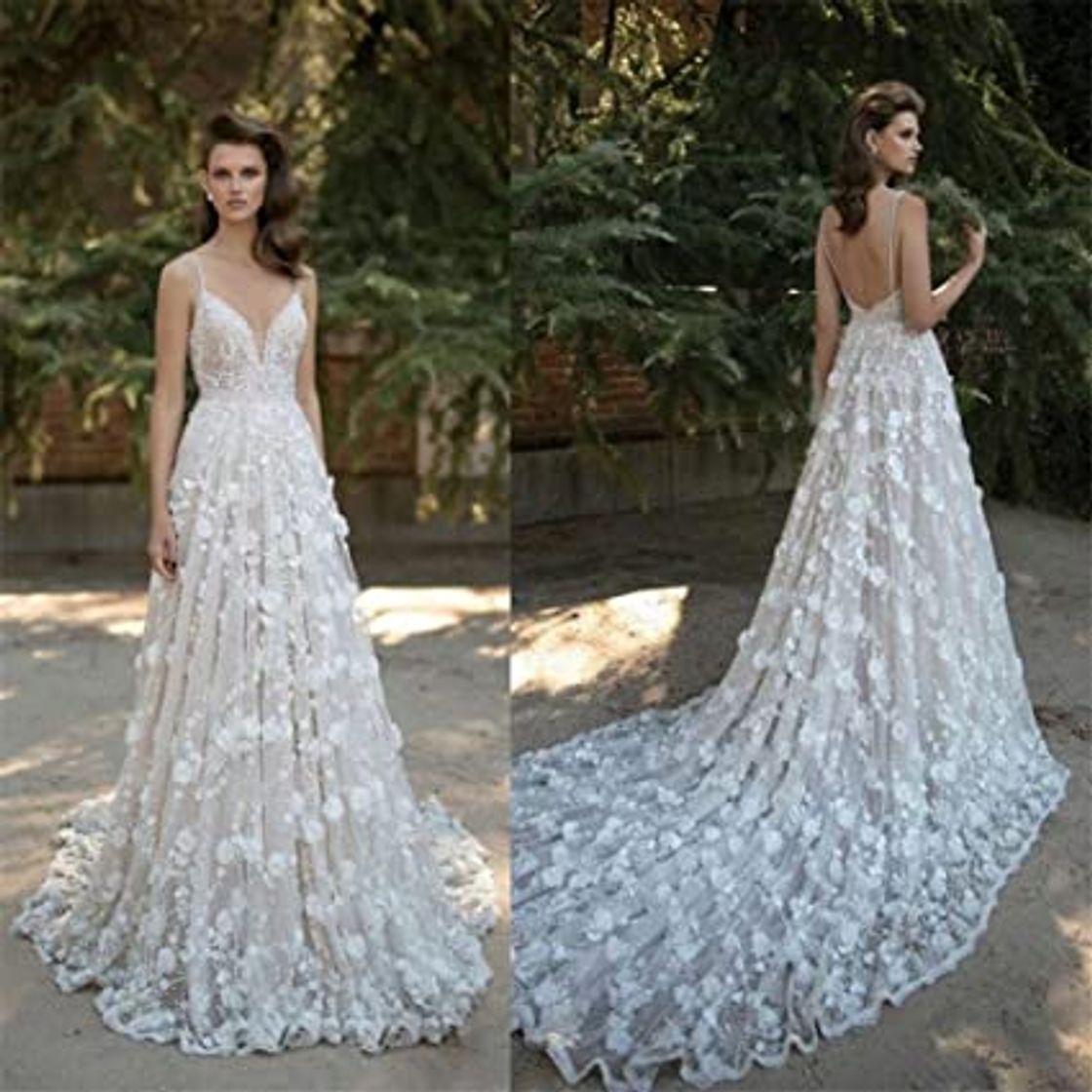 Moda Newdeve Long 3D-Floral Appliques Wedding Dress for Bride ...