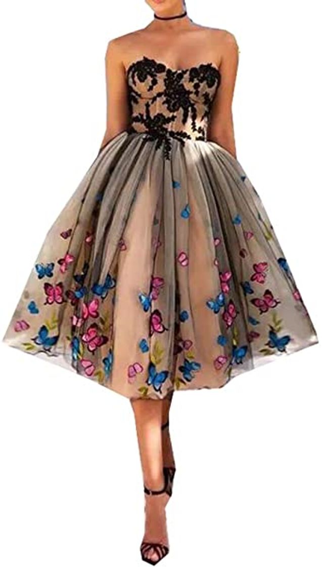 Moda Vestido de fiesta de encaje con estampado de ... - Amazon.com