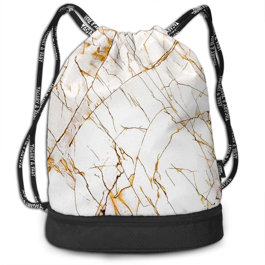 Social Gymsack Marble CaraSaven Golden Drawstring