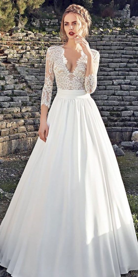 Fashion Lanesta Woman's Wedding Dress with A-line Silhouette and Button ...