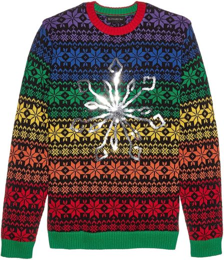Blizzard Bay Mens Rainbow Snowflake Ugly Christmas Sweater ...